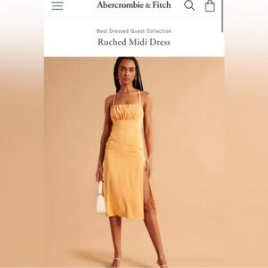 Abercrombie & Fitch NWT Best Dressed Ruched Strappy Midi Dress